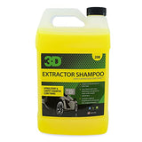 3D Extractor Carpet Cleaner Shampoo for Machine Use - Upholstery Cleaner, Stain Remover & Odor Eliminator - Low Foam, No Residue Formula 1 Gallon 3D