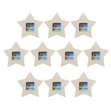SEWACC 10pcs Mini Photo Frame Unfinished Wooden Picture Frame DIY Hanging Photo Frame Five-Pointed Star Shape Photo Frame for Home Decoration SEWACC