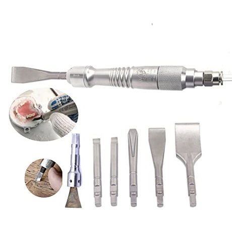 Air Scaler Gouge Chisel Micro Air Flux Chipper Pneumatic Scraper Medical Gypsum Breaker Stomatology Engrave 5pcs Flat Chisel Bull Point Chisel Jitterbug