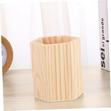 KALLORY 2 Pcs Wood Pencil Stand Silverware Holder Wood Boxes for Crafts Wood Pencil Rack Unfinished Pencil Holder to Paint Wood Pencil Cup Makeup KALLORY