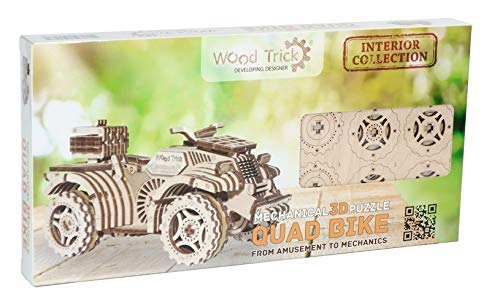 Wood Trick ATV Quad Bike Toy Mechanical Wooden Model Kit for Adults and Kids to Build - 7x4″ - 3D Wooden Puzzle - STEM Toys for Boys and Girls Wood Trick