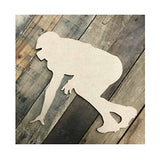 Football Player Wood Craft Unfinished Wooden Cutout Art DIY Wooden Sign Inspirational Wall Plaque Classic Wall Art Hanging Decor for Kitchen Living Arupkeer