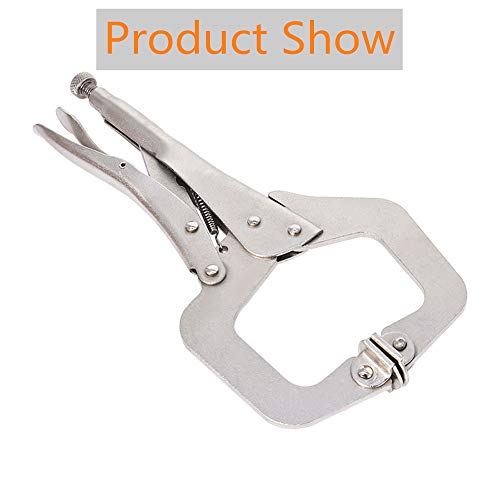 11" Locking C-Clamp 5Pack Locking Pliers Adjustable Welding Clamps w/Regular Tip and Swivel Pad for Shop Home Farm and Automotive - WoodArtSupply