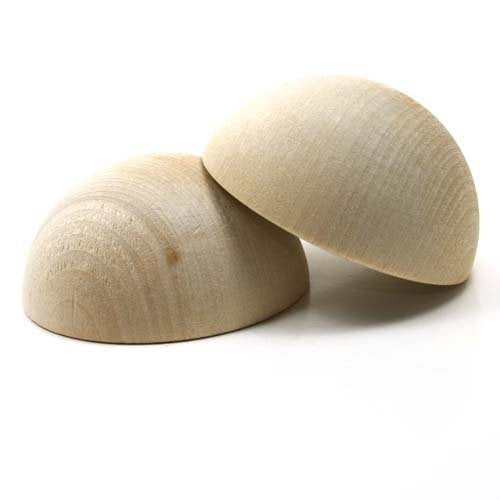 Mylittlewoodshop Pkg of 1 - Split Ball - (1/2 of a 3 inch Ball) 3 inches in Diameter and 1-1/2 inches Thick Unfinished Wood (WW-CPB300-1) Unique Wood Shapes