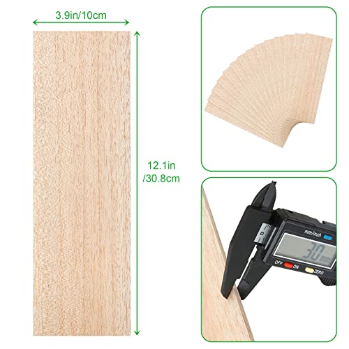 20 Pieces Balsa Wood Sheets 1/8 Inch Thick 12 x 4 Inch Unfinished Wooden Board for Craft Hobby Model Making Models of House Airplane Ship Boat DIY - WoodArtSupply