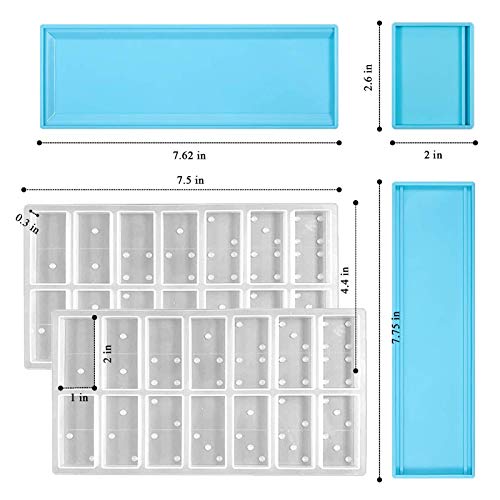 Domino Box Silicone Mold and Domino Molds Set for Resin Casting, Domino Storage Box Resin Mold for DIY Epoxy Crafts Making Tool GDDP