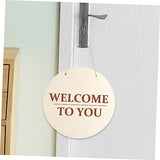 Tofficu 10 Sets DIY Door Hanging Sign Unfinished Wooden Slices Unfinished Wooden Rounds Unfinished Wood Plaque Unfinished Wood Crafts Blanks Tofficu