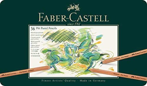 Faber-Castel Pitt Pastell Coloured Pencils in Metal Case, 36 Count (Pack of 1), Assorted Faber-Castell