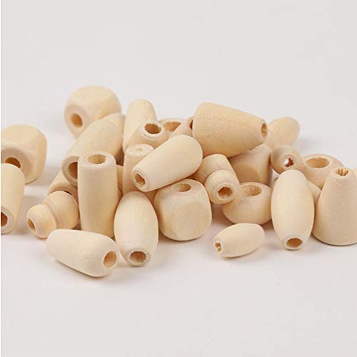 EXCEART 100pcs Wooden Beads Barrel Shaped Unfinished Wood Spacer Beads Jewelry Findings Charms for DIY Bracelet Necklace Craft Making Supplies Style - WoodArtSupply