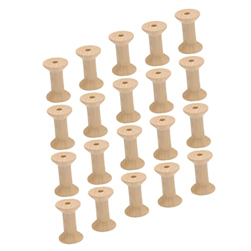 COHEALI 300 Pcs Wooden Thread Spools Crafts Sewing Wooden Spool Empty Thread Spools Yarn Bobbins Wood Spools Weaving Bobbins Embroidery Kit COHEALI