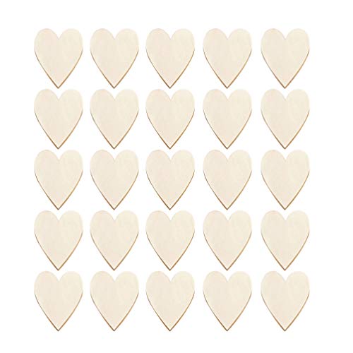 Healifty 25PCS Unfinished Wood Craft Wedding Wood Confetti Natural Wood Slice Wood Slice Craft DIY Wood Ornament Unfinished Wood Cutout DIY Calendar Healifty