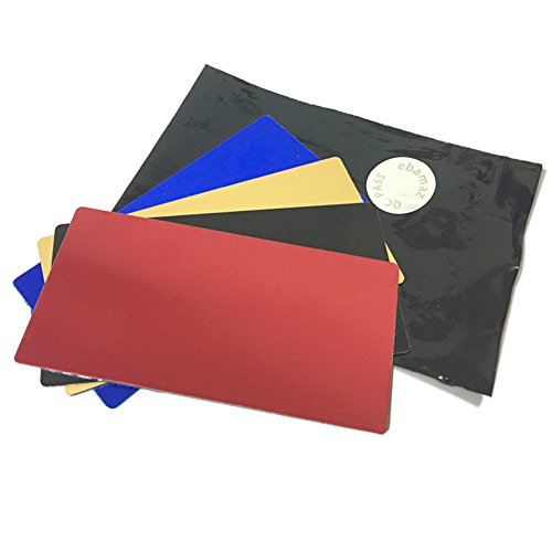 Ebamaz Anodized Aluminium Laser Engraved Mount Metal Plate Etching Sheets 100X50mm Round Corner with Adhesive­ (1 Color 1PCS, Blank, 4PCS) ebamaz