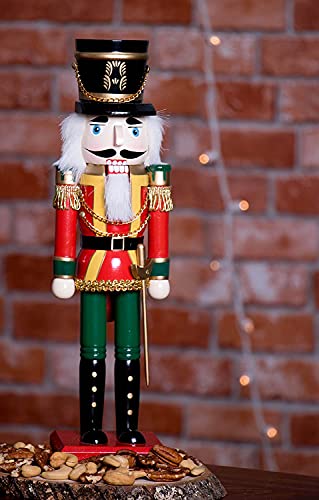 Clever Creations Soldier 14 Inch Traditional Wooden Nutcracker, Festive Christmas Décor for Shelves and Tables Clever Creations