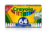 Crayola Washable Marker Set, School Supplies, Gel, Window, Broad Line Markers, 64ct Crayola