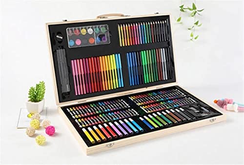 RMENST Art Supplies, 180 Pieces Deluxe Wooden Art Set, Portable Art Case Painting Kit, Colored Pencils, Watercolor Paint, Creative Gift - WoodArtSupply