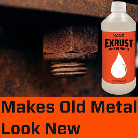 KROIL Kano Exrust Industrial Strength Rust Remover (Liquid-1 Gallon Bottle-Single) | Penetrating Rust Removal for Steel, Stainless Steel, Wrought KROIL