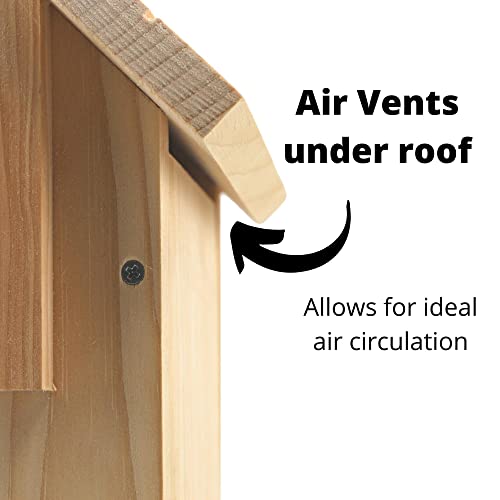 Alpine Woods Bird House - Bird Houses for Outside – Handmade Bluebird House – 9"x 6"x 6" Bluebird Houses - Wooden Bird House with Clean-Out Door and ALPINE WOODS