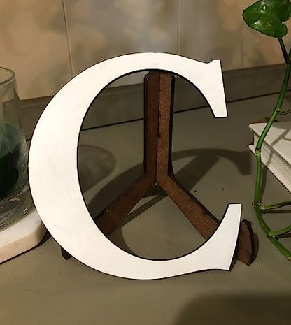 Wooden Letters 8 Inch, White Unfinished Wood Craft Letter D for Wall Decor, Blank Painted Alphabet for Bedroom, Home, Birthday Decoration