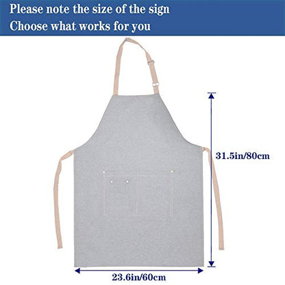 Aprons for Men, Denim Cooking Kitchen Aprons, Adjustable Bib Aprons with multiple pockets for Men and Women - WoodArtSupply