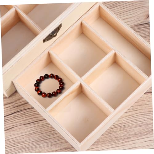 NOLITOY 1pc Box Storage Box manual earring box necklace box unfinished wood treasure chest makeup box wooden crafts jewelry box wooden treasure chest NOLITOY