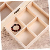 NOLITOY 1pc Box Storage Box manual earring box necklace box unfinished wood treasure chest makeup box wooden crafts jewelry box wooden treasure chest NOLITOY
