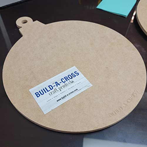 Ball Ornament with Hole Unfinished Cutout, Wooden Christmas Shape, MDF Craft by Build-A-Cross Build-A-Cross