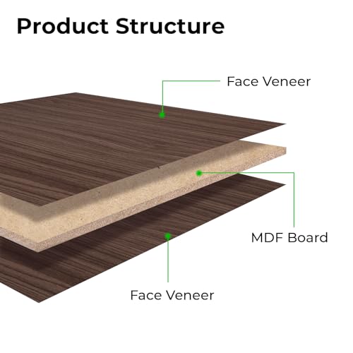 xTool Selected Walnut Wood Veneer MDF Board, 1/8 Wood Veneer Sheet A/B  Grade Walnut Veneer Unfinished Wood Sheet for Laser Cutting, 12 x 12 Thin