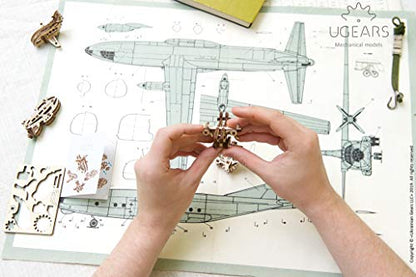 UGears U-Fidget Aircraft, No Glue Required - WoodArtSupply