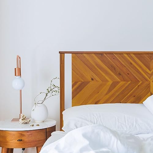 Bme Vivian Headboard ONLY, Rustic & Scandinavian Style with Solid Acacia Wood, Easy Assembly, King, Rustic Golden Brown