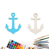 Anchor Shape Hanging Wood Unfinished Wood with Twines DIY Craft Ornament Theme Party Decoration 7.9" 3Pack Samanter