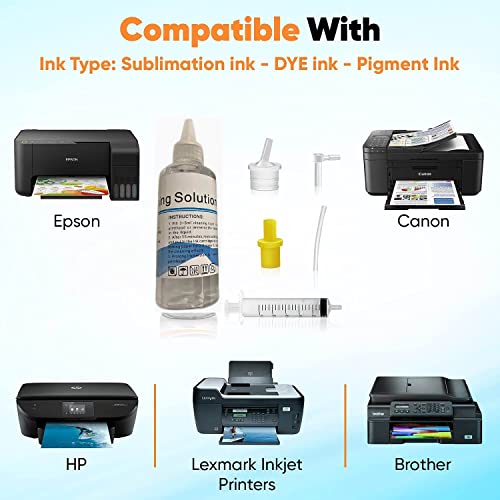 Inkpro Sublimation Printhead Cleaning Kit Inkjet Universal Printer Nozzle Cleaner Solution Print Head Cleaning for Epson HP Brother Canon - Works on Generic