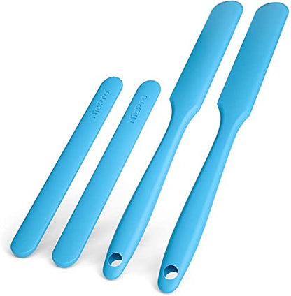 Nicpro Silicone Stir Sticks Kit, 2 PCS Silicone Resin Popsicle Sticks & 2 PCS Silicone Spatula Scraper for Mixing Resin, Wax, Paint, Epoxy, DIY