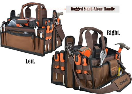 20Pockets Tool tote, Electrician tool bag, HVAC tool bag, Tech tool bag, Open top tool bag, Electrician bag, HVAC bag, Electrical tool bag, Open tool WELKINLAND