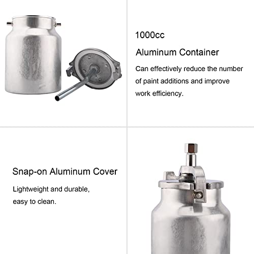 ZHONG AN Professional Paint Spary Gun, High Pressure Siphon Feed Spray Gun with 1000cc Cup, Nozzle Tip Size 3.0mm for Automotive, Household and ZHONG AN