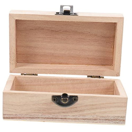 VOSAREA Box Box Wooden Box Jewelry Storage Retro Jewelry Case Craft Storage Desk Topper Table Wood Jewelry Case Jewelry Organizer Tray Unfinished VOSAREA