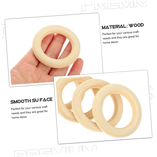 Anneome 25pcs Handmade Wooden Ring Unpainted Wooden Rings Wooden Ring Crafts Lant Hanger Pendant DIY Painting Wood Rings Necklace Hand Jewelry Wooden Anneome