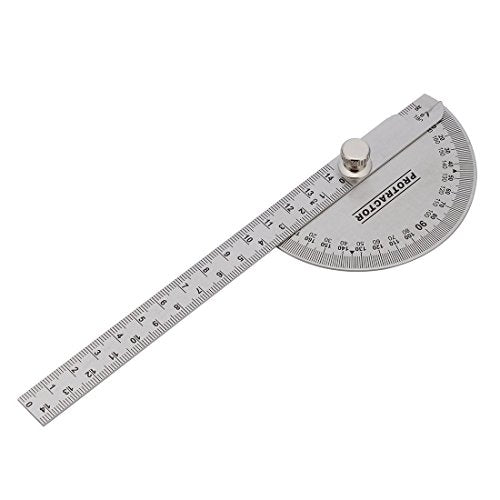 Stainless Steel Protractor 180 Degrees Angle Ruler Finder 140mm Metric Durable Metal Adjustable General Measuring Tool