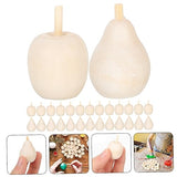 Holibanna 40pcs Wooden Fruit Ornaments DIY Fruit DIY Wooden Fruit Crafts Unpainted Wooden Pears Unfinished Wooden Holibanna
