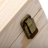 Frcctre Extral Large Unfinished Wooden Box, 13 x 10 x 6.5 inch Natural Unfinished Pine Wood Box with Hinged Lid and Front Clasp for DIY Craft Art Frcctre