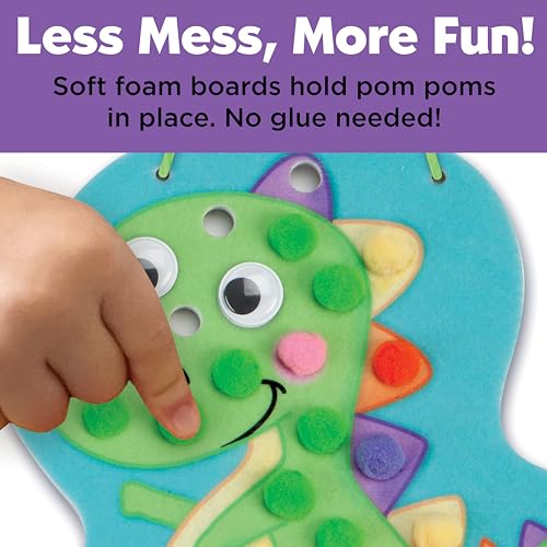 Creativity for Kids Pom Pom Pictures: Dinosaurs - Toddler Learning Toys, Sensory Play for Ages 3+ Creativity for Kids