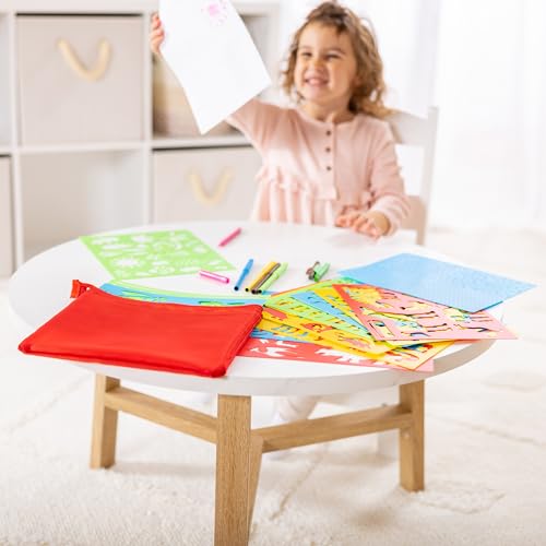 Melissa & Doug Created by Me! Stencil Art Coloring Activity Kit in Storage Pouch - 170+ Designs, 6 Markers, 2 Crayons, Paper - FSC-Certified Melissa & Doug