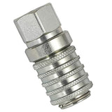 PD242 Series PD Steel Test Port Quick Coupler for Diagnostic Equipment Internal Pipe with Female Pipe Thread, 1/8" Body Size, 1/4"-18 NPTF Thread VISVIC