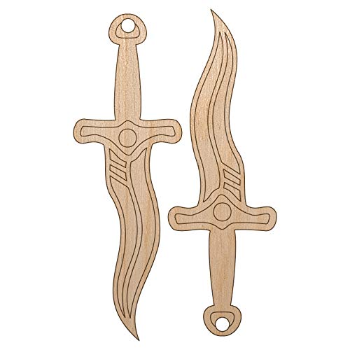 Daggers and Knives for a Thief or Rogue Unfinished Craft Wood Holiday Christmas Tree DIY Pre-Drilled Ornament Sniggle Sloth