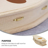 Healifty Miniature Coffin Unfinished Wooden Dollhouse Coffin DIY Home Decor Coffin for Dollhouse Halloween (As Shown) Healifty