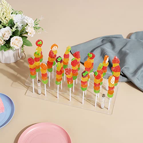 Cake Pop Stand, 21 Holes Lollipop Display Stand, Acrylic Clear Cake Pop Display Holder, Cakepopsical Stand for Weddings, Baby Showers, Birthday, Suneerplay