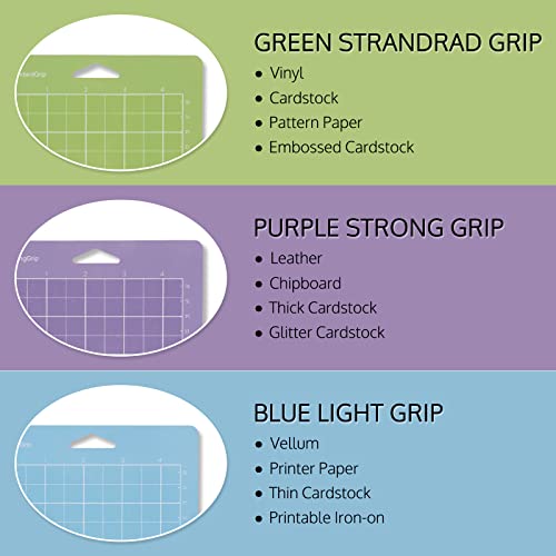 OFFNOVA Cutting Mat for Cricut Joy, 8 Pack 4.5" x 12" & 4.5" x 6.5" (StandardGrip, StrongGrip, LightGrip), Adhesive Cutting Mats Accessories for OFFNOVA