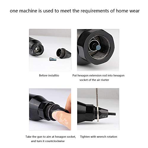 Pneumatic Riveting Gun Pull Nut Automatic Air Riveter Nut Gun Tool Akozon