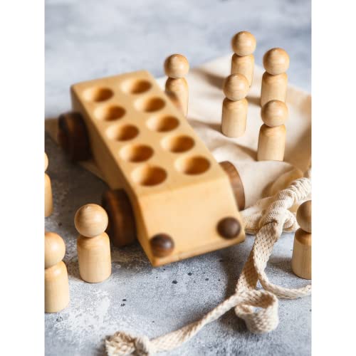 Peg Dolls Unfinished 2-3/8 inch Pack of 30 Wooden Peg People for Kids Crafts Chess Pieces Cake Toppers by ILOT - WoodArtSupply