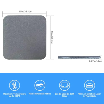 Heat Press Mat for Easy Press Both Sides Applicable (15" x 15"), Heat Press Pad for Cricut Easypress/Easypress 2 & HTV Craft Vinyl Ironing Insulation - WoodArtSupply