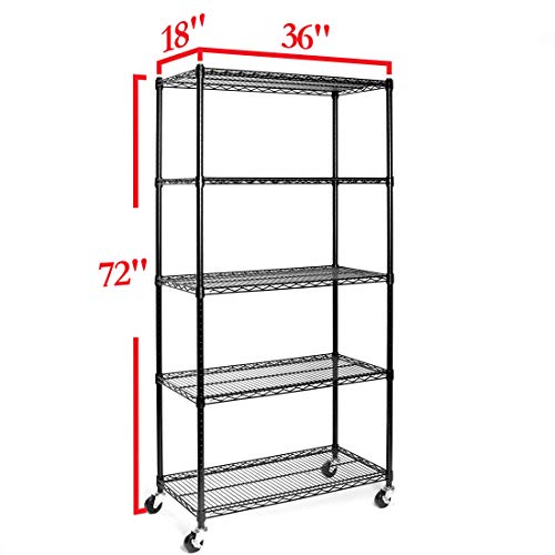 Seville Classics UltraDurable Heavy Duty NSF Solid Steel Wire Rack Storage Unit, Organizer for Garage, Warehouse, Office, Restaurant, Classroom, - WoodArtSupply